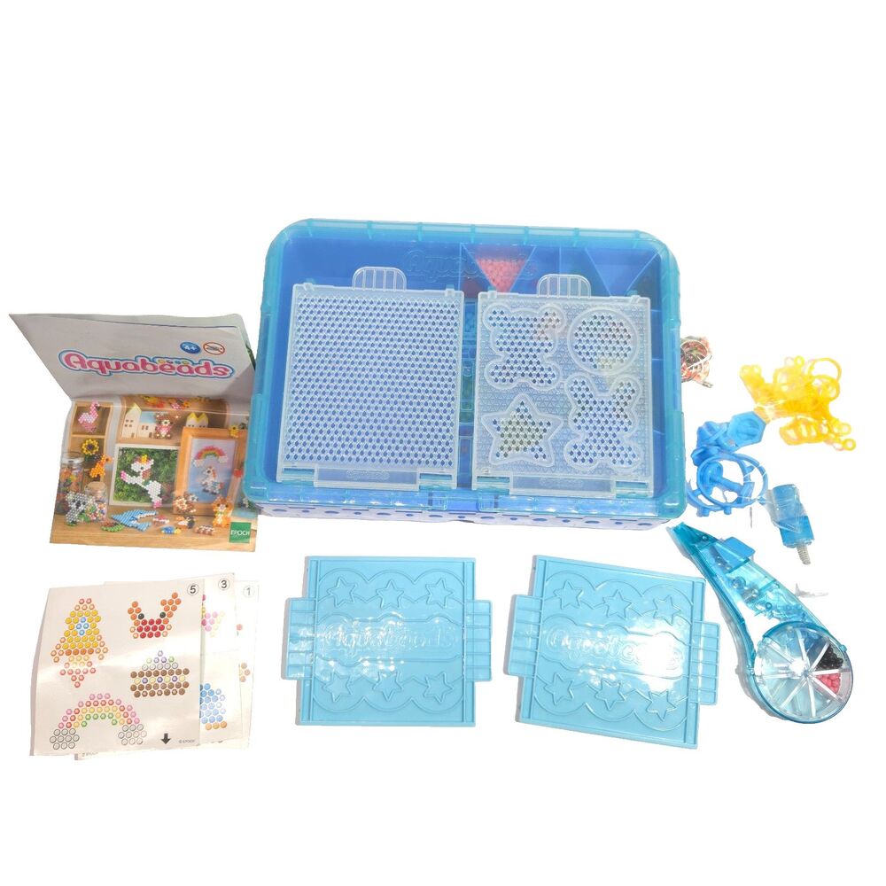 Aquabeads Deluxe Studio Craft Set Carrying Case Water Fuse Beads Kit Pre-owned